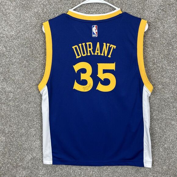 Adidas Kevin Durant Golden State‎ Warriors Jersey Signed Youth Large - Picture 1 of 10
